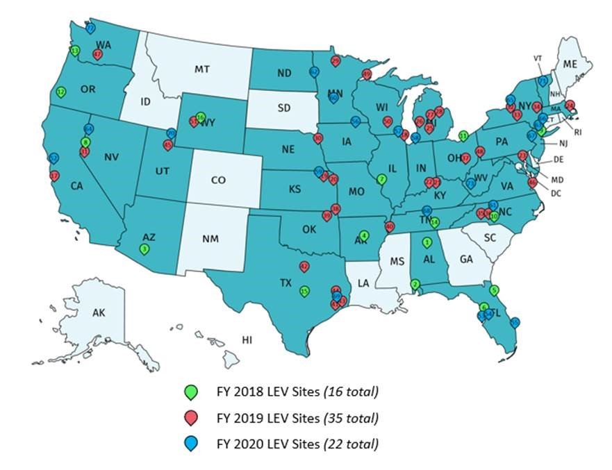 Map of Law Enforcement-Based Victim Services and Technical Assistance Program Sites