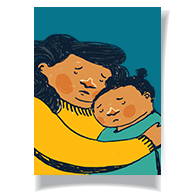 Woman hugging a young child