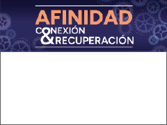 2025 Semana Nacional de los Derechos de las Víctimas del Crimen. Conexión < Afinidad > Recuperación. Fondo con engranajes de varios tamaños dispersos al azar.