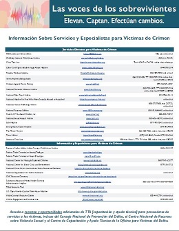 2023 Semana Nacional de los Derechos para las Víctimas del Crimen Folleto de Referencia