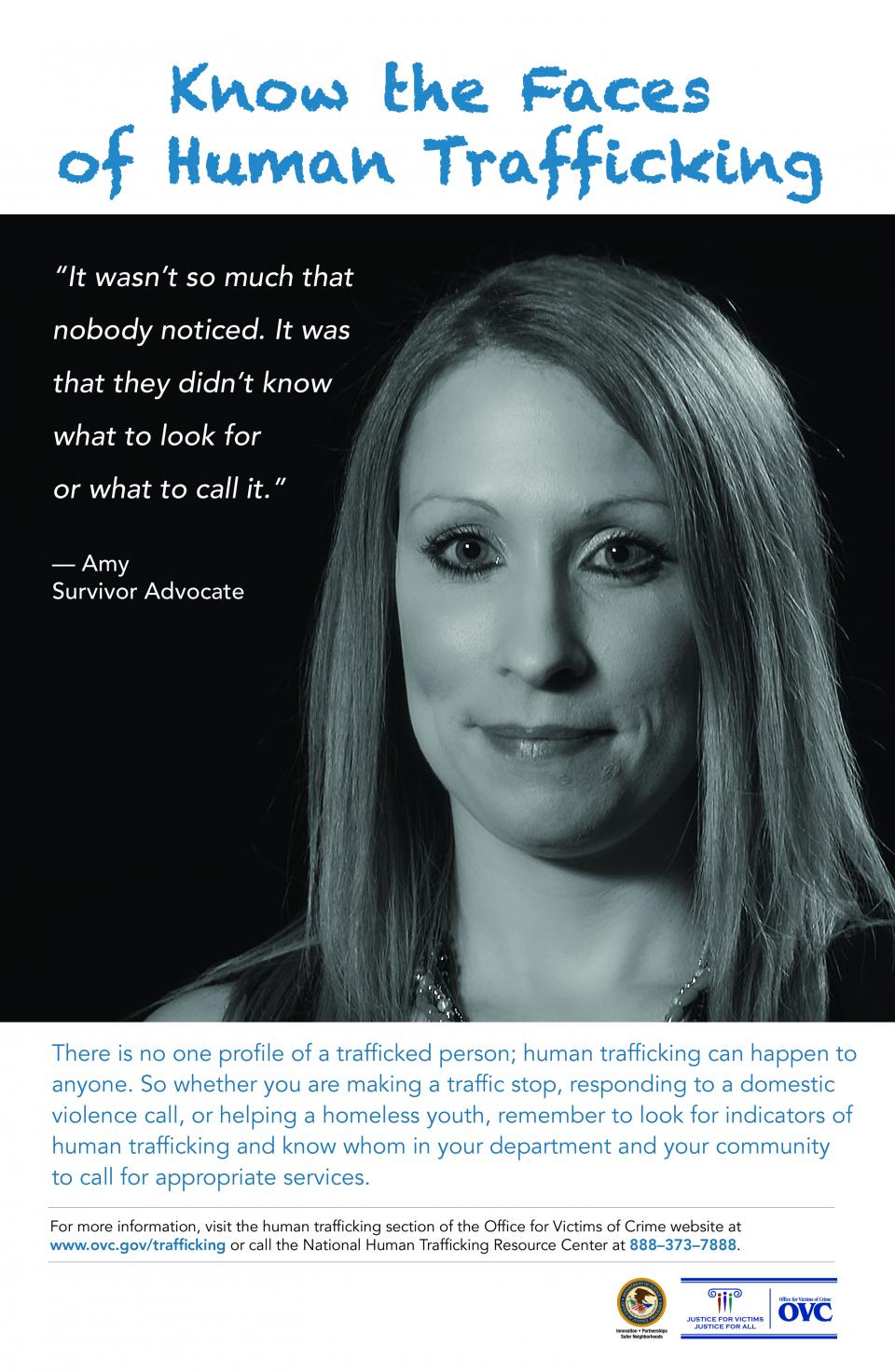 Faces of Human Trafficking Poster for Law Enforcement